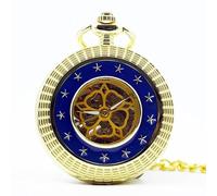 HIFFEY Steampunk Retro Orologi da Tasca Collezione Personalità Multicolor Collana Antica con Ciondolo Orologio a Catena Meccanico for Uomo Donna (Color : Gold)