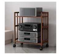 HiFi - Armadietto multimediale regolabile a 2 piani audio, con ruote per apparecchiature stereo, scaffale mobile e scaffale per home theater, W-70 cm