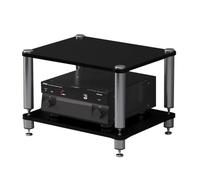 HIFI Audio Cabinet Stand 2/3/4Tier Record Player Rack AV Shelf per Giradischi Amp & Stampante Nero Entertainment Center 60x48x38cm (2 Ripiani)