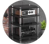 HIFI Audio Cabinet Stand - Rack audio a 4 strati in MDF con piedini ammortizzanti per giradischi, amplificatori di potenza e apparecchiature audio, soluzione di archiviazione robusta per gli amanti