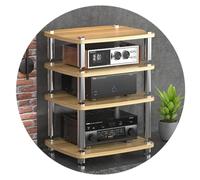 HIFI Audio Rack - Armadio per dispositivi streaming a 2/3/4 strati con piedini ammortizzanti per Home Theater e componenti AV - Design elegante 60 x 48 x 38 cm (colore D)