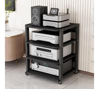 HiFi Audio Rack Media Storage Cabinet, Multi-Tier DVD CD Player Stand per Amplificatori e Apparecchiature AV aperte