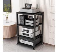 HiFi Audio Rack Media Storage Cabinet, Multi-Tier DVD CD Player Stand per Amplificatori e Apparecchiature AV aperte