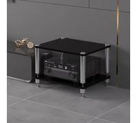 HiFi Audio Rack Stand - Armadio a 2 ripiani da pavimento per media storage AV mensola per altoparlanti e amplificatori Home Theater Nero Audio Tower mobili