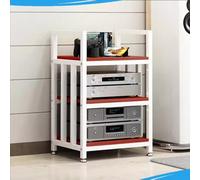 HiFi Audio Stand Regolabile AV Media Tower 3/4 Tier Record Player Rack Angolo TV Mensola Storage per Console di Gioco Moderno Bianco & Nero Design