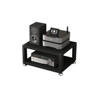 HIFI AV Media Stand 2-4 Tier Giradischi Stand Audio Rack Tower | Robusto supporto multimediale a scaffale aperto per giradischi, console e dispositivi AV (nero, 40 x 35 x 23 cm)