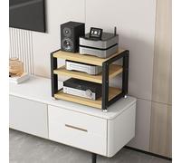 HIFI AV Media Stand 2-4 Tier Giradischi Stand Audio Rack Tower | Robusto supporto multimediale a scaffale aperto per giradischi, console e dispositivi AV (colore legno, 45 x 35 x 35,5 cm)