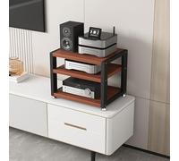 HIFI AV Media Stand 2-4 Tier Giradischi Stand Audio Rack Tower | Robusto supporto multimediale a scaffale aperto per giradischi, console e dispositivi AV (mogano, 40 x 35 x 35,5 cm)