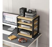HIFI AV Media Stand 2-4 Tier Giradischi Stand Audio Rack Tower | Robusto supporto multimediale a scaffale aperto per giradischi, console e dispositivi AV (colore legno, 40 x 35 x 48 cm)