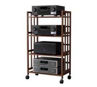 HiFi Fur Ste Cabinet - 4 livelli AV Ma Tower con ruote, Home Theater o Rack, CD Sto nd, le Ste Holder per gli amanti della musica