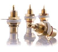 Hifi Lab Connettore RCA da incasso 24 K placcato oro RCA Audio RCA femmina High End Connettore Plug Jack RCA connettore 4X