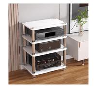 HiFi Rack Audio Cabinet 2 3 4 Tier Record Player Stand Ripiani in Vetro Temperato per Amplificatori e Media AV Open Style Stereo Corner Unit