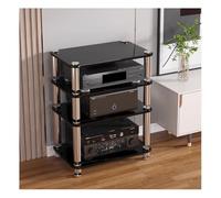 HiFi Rack Audio Cabinet 2 3 4 Tier Record Player Stand Ripiani in Vetro Temperato per Amplificatori e Media AV Open Style Stereo Corner Unit