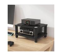 HIFI Rack Supporto multimediale AV da tavolo a 2/3/4 livelli, mobiletto for componenti stereo aperto, rack HiFi in legno, torre audio for lettore DVD, console di gioco, TV box TV(Svart,50x40x23cm)