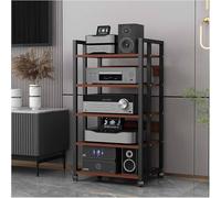 HiFi Stereo Rack 4 Tier Media Console Storage Shelf Audio Component Holder Vinile Record Player Cabinet Regolabile Scaffali Heavy Duty Metal Frame Home Office Centro di intrattenimento