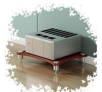 HiFi - Supporto per amplificatore in legno, 1 livello, supporto per casa/ufficio/teatro/DJ/router WiFi, design in teak