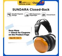 HIFIMAN SUNDARA cuffie hi-fi cablate magnetiche sopra l'orecchio chiuse con Design a magnete invisibile, auricolari in legno
