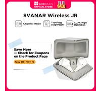 HiFiMAN SVANAR Wireless Jr - Auricolari Hi-Fi Bluetooth con cancellazione del rumore, con amplificatore interno, driver a membrana topologica, IPX5, resistente all'acqua e al sudore, bianco