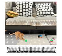 Hiflora Confezione da 8 bloccanti sotto il letto per animali domestici, facili da installare, in plastica nera, 16,5 cm di altezza x 36,8 cm di lunghezza, impediscono a cani, gatti, giocattoli di