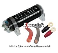 Hifonics 1 Farad Powercap + kit di collegamento 20 mm² condensatore + set cav...