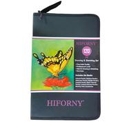 HIFORNY Set da disegno da 120 pezzi, kit per schizzi, forniture artistiche con album da disegno a 3 colori, libro da colorare, arcobaleno, colorato, acquerello, metallizzato, grafite, matite a