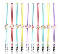 Hifot 10 Pezzi Ragazza Cordino per Occhiali, Regolabile Unicorno Arcobaleno Mascherine Laccetto Occhiali, Laccetto Occhiali per Sport da Corsa attività all'aperto