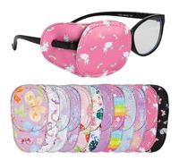 HIFOT 12 Pezzi benda occhio pigro bambini,benda occhiali bambina eye patch coprente per occhio pigro ambliopia,Benda per occhio per occhiali che curano ambliopia