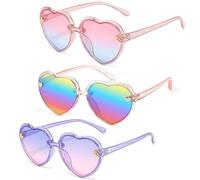 Hifot 2 Pezzi Occhiali da Sole per Bambina Ragazza,Occhiali a Cuore UV400 Raggi Ultravioletti per Occhiali da Sole Divertenti Bicchieri da Festa per Bambino età 3-12