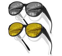 Hifot 2PCS Occhiali Da Sole Polarizzati Per Donne Uomini, Sovraocchiali da Sole con Protezione UV400, Grandi Occhiali Sole Adattarsi Porta Occhiali Da Sole TR90 da Adatti Sopra Gli Occhiali