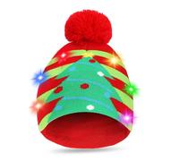 Hifot Cappello Beanie con Cappuccio LED Light Up Beanie cap di Natale Luminoso e colorato Caldo Berretto a Maglia novità