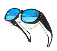 Hifot Sovraocchiali da Sole Donna Uomo, Moda Occhiali da Sole Polarizzati Sopra Occhiali da Vista con Protezione UV400, TR Quadro Piccolo Fit Over Sunglasses per Conduzione Pesca Bicicletta Viaggi