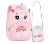 Hifot Unicorno Zaino Bambino, Carino Peluche Borsa Zainetto, Borsa a Tracolla Per Bambini Bambini in Età Prescolare