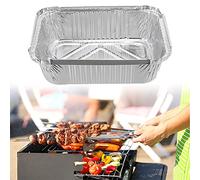 Hifrom Ciotole in alluminio con 30 pezzi, stampo usa e getta, in alluminio, perfette per arrosti, cucinare, cuocere, forno e forno (210 x 140 x 50 mm senza coperchio)