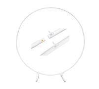 HIFRQVVC Arco Nuziale, Kit Supporto for Arco for Palloncini in Metallo Rotondo Bianco e Oro, Diverse Misure(White,1.2m - 3.9ft)