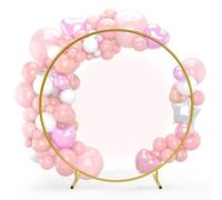 HIFRQVVC Arco Nuziale, Kit Supporto for Arco for Palloncini Rotondo in Metallo Bianco Oro 100-250 cm(Gold,200cm)