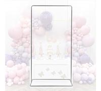 HIFRQVVC Arco Nuziale, Supporto for fondale con Cornice ad Arco Quadrata in Metallo Multicolore, Dimensioni Multiple, Confezione da 1(White,W100 x H220 cm)