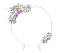HIFRQVVC Arco Nuziale, Supporto for fondale Rotondo in Metallo con Arco for Palloncini, Oro Bianco 100-250 cm(White,200cm)