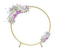 HIFRQVVC Arco Nuziale, Supporto for fondale Rotondo in Metallo con Arco for Palloncini, Oro Bianco 100-250 cm(Gold,250cm)
