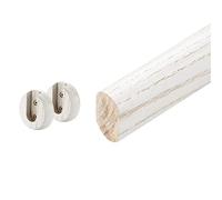 HIFRQVVC Aste per guardaroba, Asta for guardaroba ovale in legno con supporti terminali (diversi colori, diverse misure)(Ash Wood,100cm/39.3Inch)