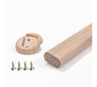 HIFRQVVC Aste per guardaroba, Asta ovale in legno for appendere i vestiti con supporti terminali multicolore, diverse misure(Beech,90cm/35.4Inch)