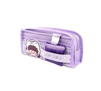 HIFRQVVC Astuccio per matite capiente, Astuccio Panda in tessuto Oxford multicolore 22x10x7 cm 40-70 penne unisex(Purple Girl)
