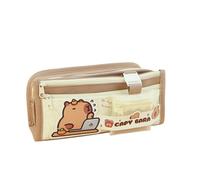 HIFRQVVC Astuccio per matite capiente, Astuccio Panda in tessuto Oxford multicolore 22x10x7 cm 40-70 penne unisex(Light Coffee)