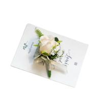 HIFRQVVC Braccialetto con Bouquet di Rose, Fiore all'occhiello da Polso Bianco Rustico con Corpetto Nuziale for Decorazioni for Feste Sposo(Style 1)