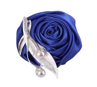 HIFRQVVC Braccialetto con Bouquet di Rose, Set Corpetto da Polso e Fiore all'occhiello for Matrimonio, Fiori Artificiali con Rosa Blu, 2 Pezzi(1pcs Boutonniere)