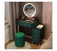 HIFRQVVC Cassettiere e mobili da trucco, Set da trucco for donna con specchio, cassetto, sgabello tavolo, multicolor, dimensioni multiple(C,60 cm)