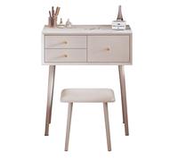 HIFRQVVC Cassettiere e mobili da trucco, Set Vanity Da Scrivania Con Cassetti Portaoggetti E Sgabello 2 Pz Multicolor 50-80 Cm(White,70)