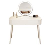 HIFRQVVC Cassettiere e mobili da trucco, Tavolo da toeletta bianco con luce e sgabello, diverse dimensioni(Mesa,100cm/39.3in)