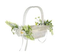 HIFRQVVC Cestini Floreali per Matrimoni, Cesto di Fiori Artificiali e Cuscino for Anelli Decorazioni for Matrimoni in Tessuto plastica Multicolore(Color 02)