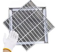 HIFRQVVC Coperture per scarichi Esterni, Kit di Copertura for Scarico a griglia Quadrata for Esterni in Acciaio Inossidabile 304, Diverse Misure, con Guanti for Attrezzi(25x25x2cm(9.84x9.84x0.79in))