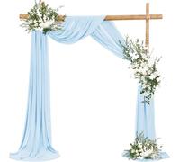 HIFRQVVC Decorazioni per Matrimoni con Tende, Tende ad Arco in Chiffon Trasparente Multicolor 70x300-1000 cm Drappeggio sullo Sfondo del Matrimonio(Sky Blue,70x300cm)